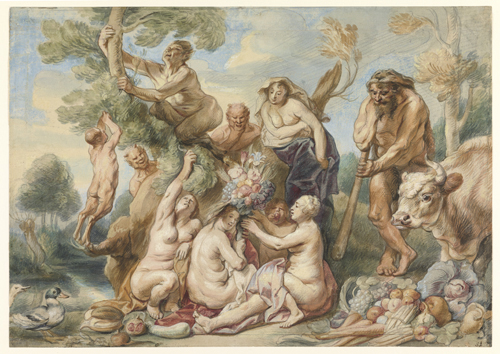 Acheloos defeated by Hercules
